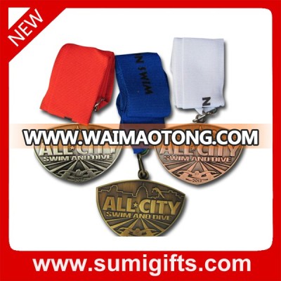 Newest customized souvenir metals with ribbon