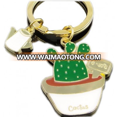 hot selling mini cactus keychain cactus plant keychain